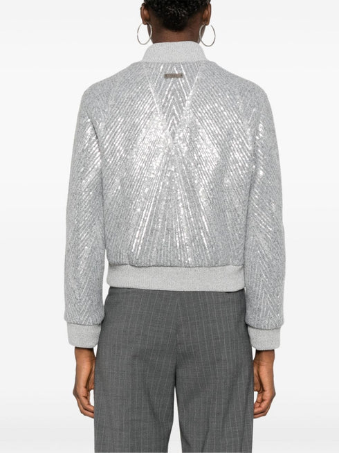 sequin-embellished bomber jacket